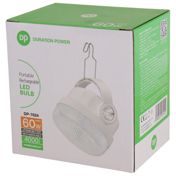 چراغ شارژی DP-7824 مدل قابل‌حمل با نور قوی و باتری لیتیومی قابل شارژ - Image 2