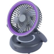 پنکه رومیزی شارژی مدل A14 تاشو چندمنظوره با نور LED و شارژ USB