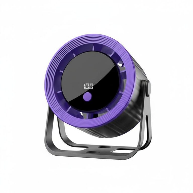 پنکه رومیزی توربو شارژی Desktop Circular Fan با نمایشگر دیجیتال و شارژ USB