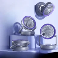 پنکه رومیزی شارژی تاشو چندمنظوره با نور LED و شارژ USB